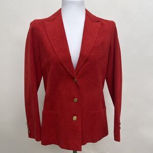 Vintage Abe Schrader‎ Women's Blazer Red Gold Buttons Small Medium